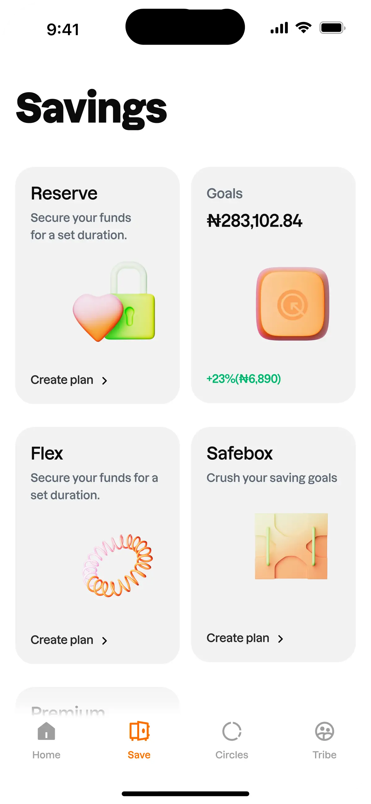 Savings feature